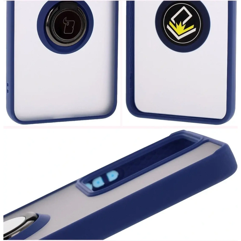 Hurtownia GSM - Bizon Case Hybrid Ring Realme 14 5G / 14T 5G fumuriu cu un cadru albastru închis - BIZ9332 - {ean13} - Hurt