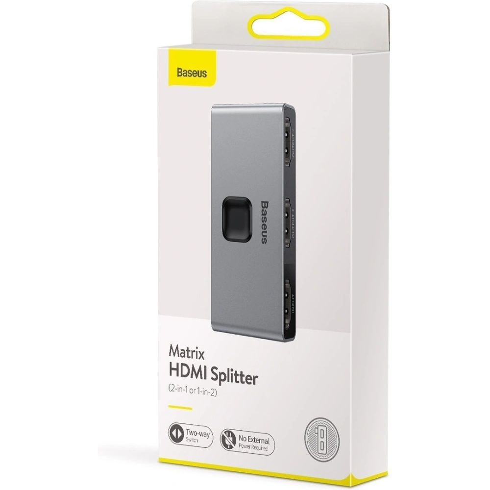 Hurtownia GSM - Dvoucestný rozbočovač / splitter HDMI Baseus Matrix, 2x1 / 1x2, 4K - BSU1533 - {ean13} - Hurt