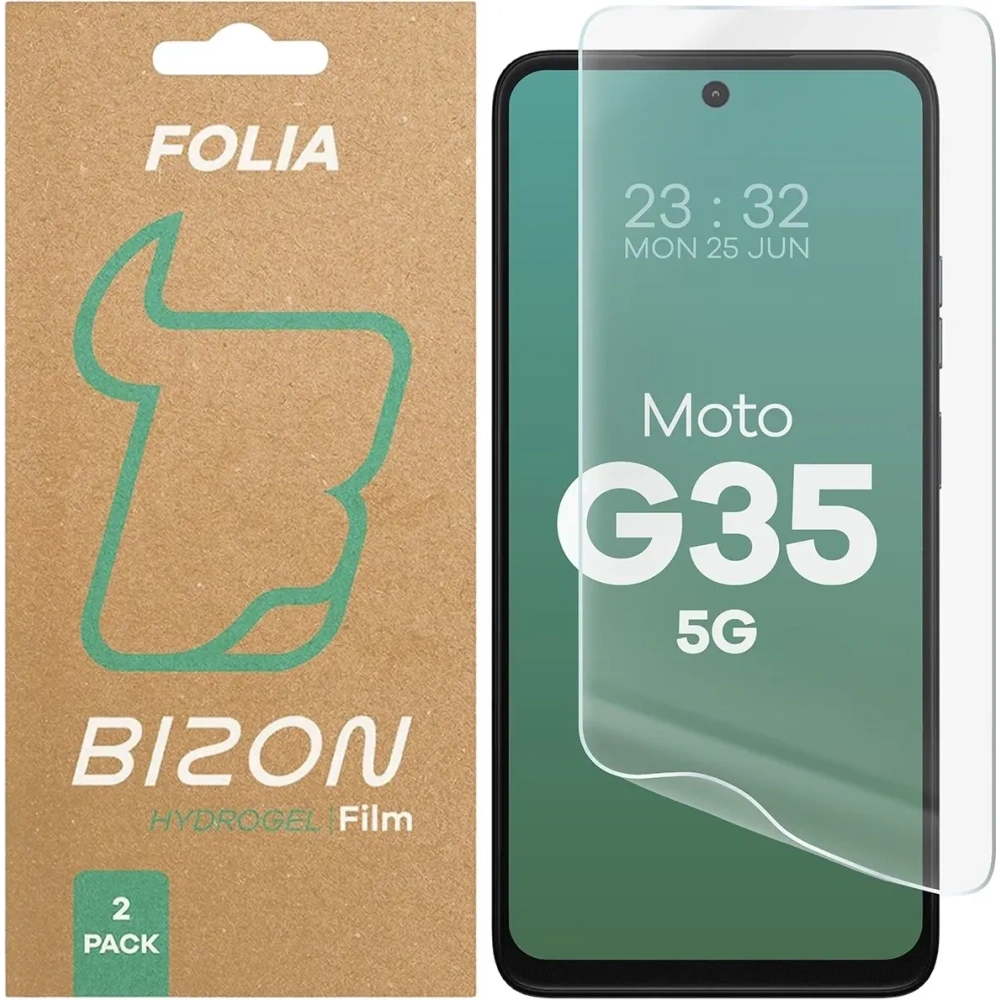 Hurtownia GSM - Folia hydrożelowa na ekran Bizon Glass Hydrogel Front do Motorola Moto G35 5G [2 PACK] - BIZ9333 - {ean13} - Hurt