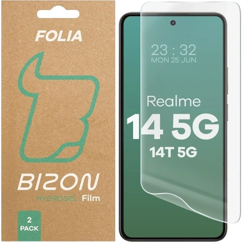Folia hydrożelowa na ekran Bizon Glass Hydrogel Front do Realme 14 5G / 14T 5G [2 PACK]