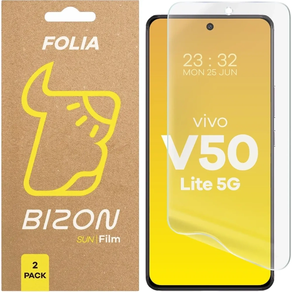 Hurtownia GSM - Bizon Üvegfólia Sun Vivo V50 Lite 5G [2 CSOMAG] - BIZ9337 - {ean13} - Hurt