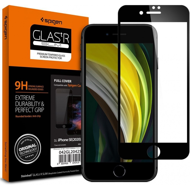 Hurtownia Spigen - 8809710753174 - SPN1145BLK - Szkło hartowane Spigen GLAS.tR Slim Apple iPhone SE 2022/SE 2020/8/7 Black - B2B homescreen