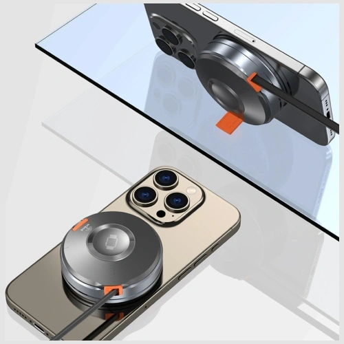 Ładowarka indukcyjna 3w1 AWEI W27 15W MagSafe do telefonu, zegarka z kablem USB-C Fast Charging czarny