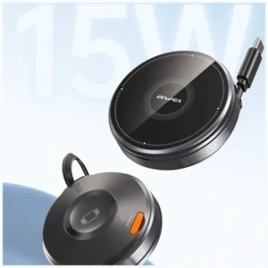 Hurtownia GSM - AWEI W27 15W 3 az 1-ben indukciós töltő MagSafe telefonhoz, órához USB-C gyorstöltő kábellel fekete - AWEI253 - {ean13} - Hurt