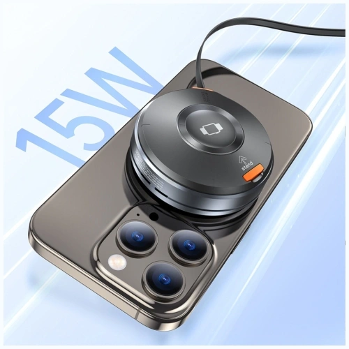 Ładowarka indukcyjna 3w1 AWEI W27 15W MagSafe do telefonu, zegarka z kablem USB-C Fast Charging czarny