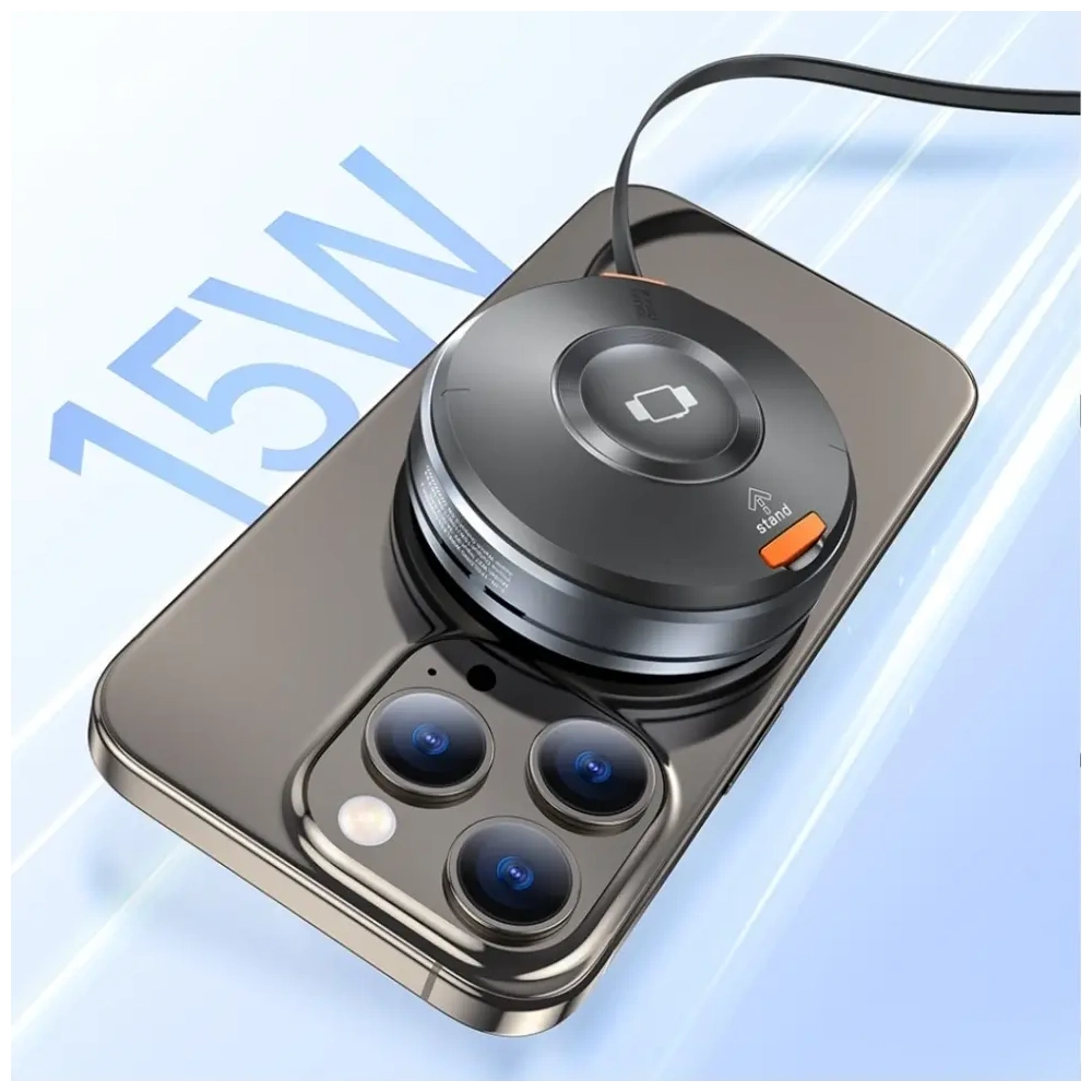 Hurtownia GSM - AWEI W27 15W 3-in-1 Încărcător Inducție MagSafe pentru telefon, ceas cu cablu USB-C de Încărcare Rapidă negru - AWEI253 - {ean13} - Hurt