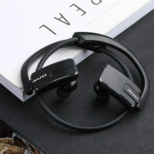 Bezprzewodowe słuchawki dokanałowe AWEI E1BL Bluetooth 5.3 sportowe czarny