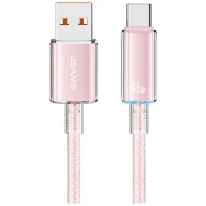 Hurtownia GSM - USAMS Cloud Series US-SJ658 USB-A / USB-C Kábel 6A 12m rózsaszín - USA1263 - {ean13} - Hurt