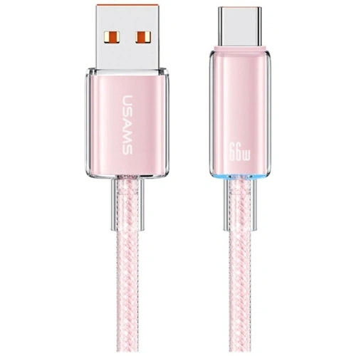 Kabel USB-A / USB-C USAMS Cloud Series US-SJ658 6A 12m różowy