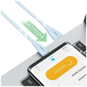 Hurtownia GSM - USAMS Zöld Sorozat SJ714 USB-A / USB-C Kábel 18W 3A 1m kék - USA1265 - {ean13} - Hurt