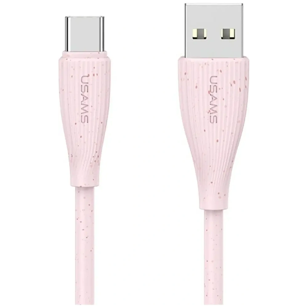 Hurtownia GSM - USAMS Zöld Sorozat SJ714 USB-A / USB-C Kábel 18W 3A 1m rózsaszín - USA1266 - {ean13} - Hurt