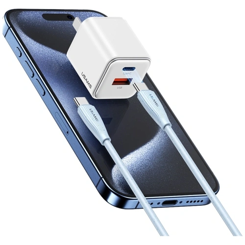 Kabel USB-C / USB-C USAMS Green Series SJ716 60W 1m biały