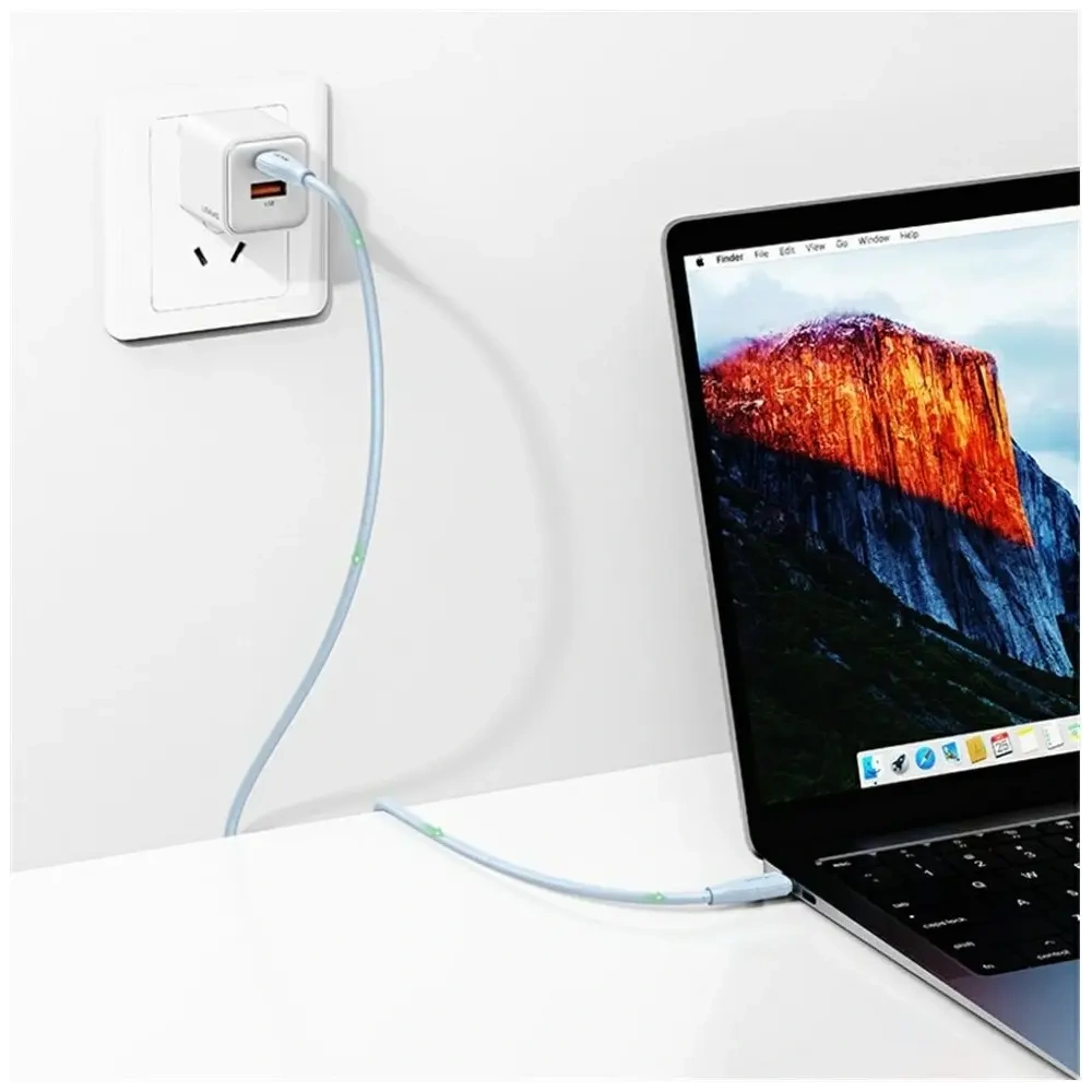 Kabel USB-C / USB-C USAMS Green Series SJ716 60W 1m niebieski