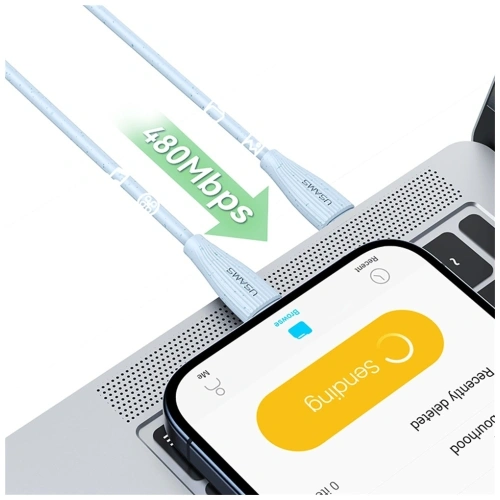 Kabel USB-C / USB-C USAMS Green Series SJ716 60W 1m różowy