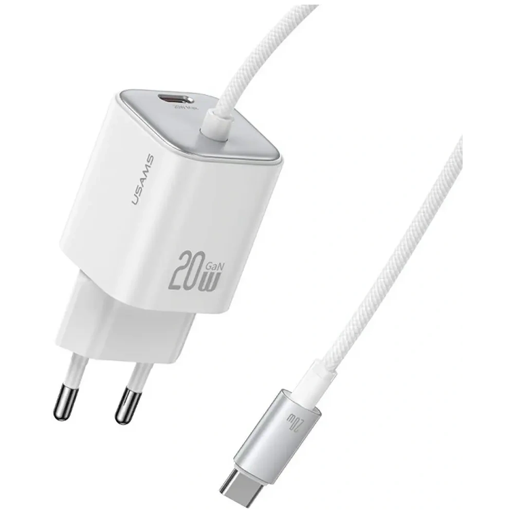 Hurtownia GSM - Încărcător rapid mini USAMS JC Series CC261 20W GaN 2xUSB-C alb - USA1270 - {ean13} - Hurt