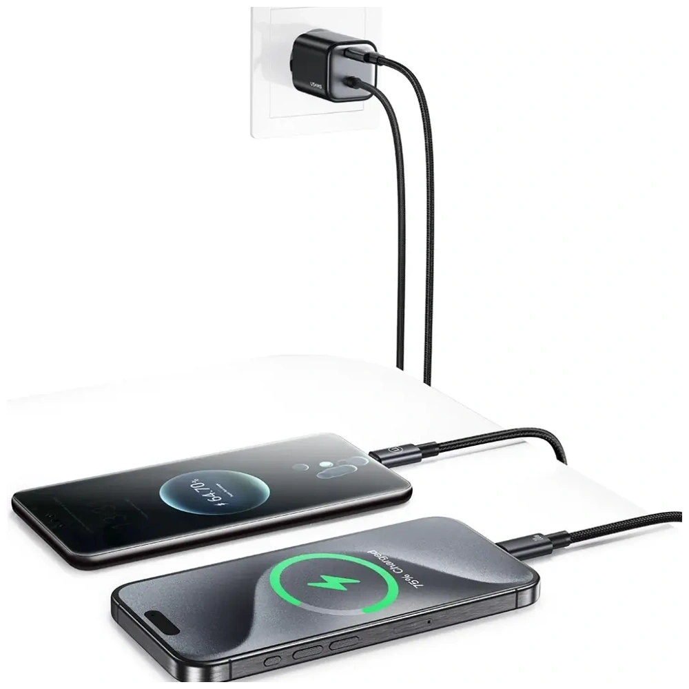 Hurtownia GSM - Încărcător rapid mini USAMS JC Series CC261 20W GaN 2xUSB-C alb - USA1270 - {ean13} - Hurt