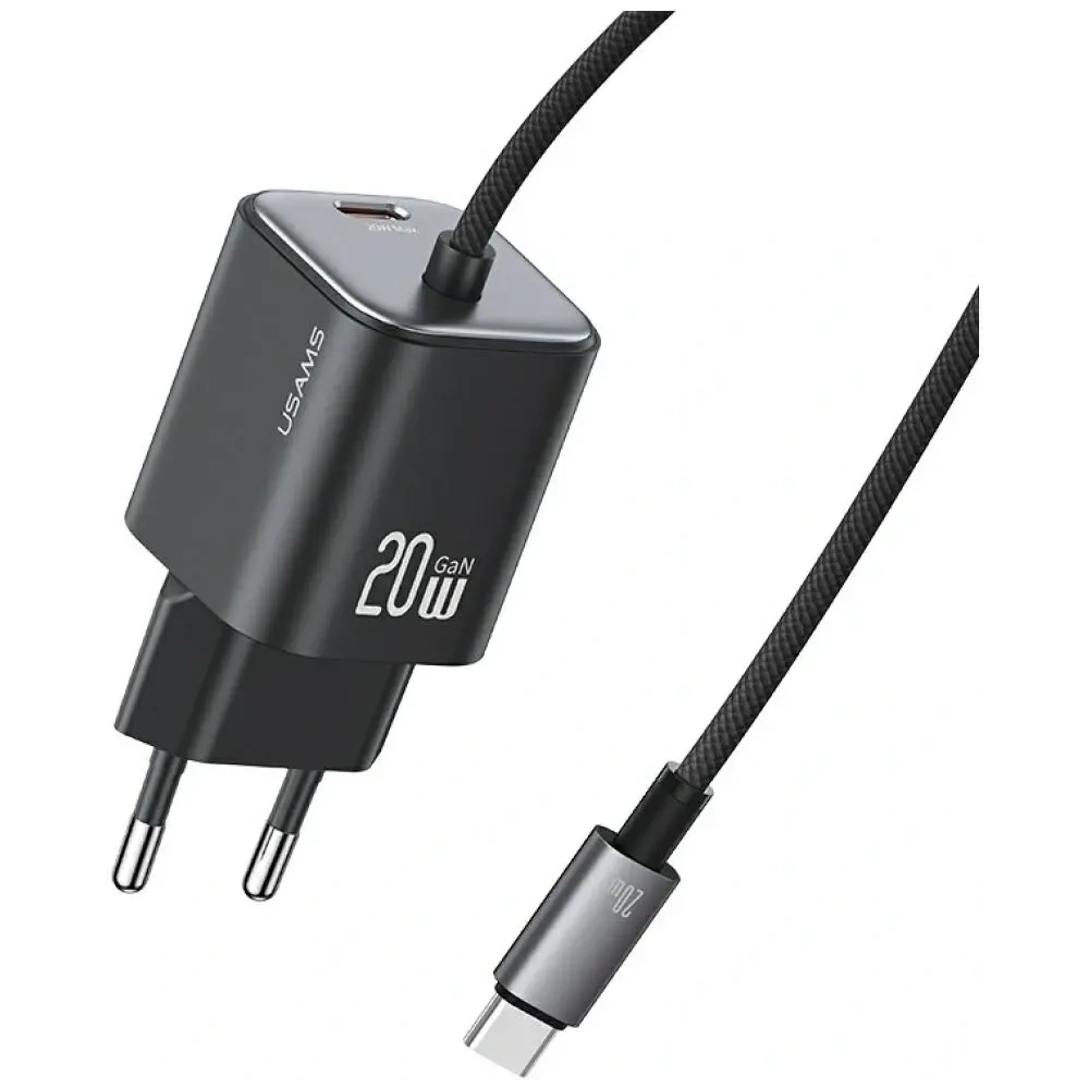 Hurtownia GSM - Încărcător rapid mini USAMS JC Series CC261 20W GaN 2xUSB-C negru - USA1271 - {ean13} - Hurt