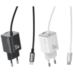 Hurtownia GSM - USAMS JC Sorozat CC264 30W GaN Mini Gyors Töltő 2xUSB-C Fehér Fali Töltő - USA1272 - {ean13} - Hurt