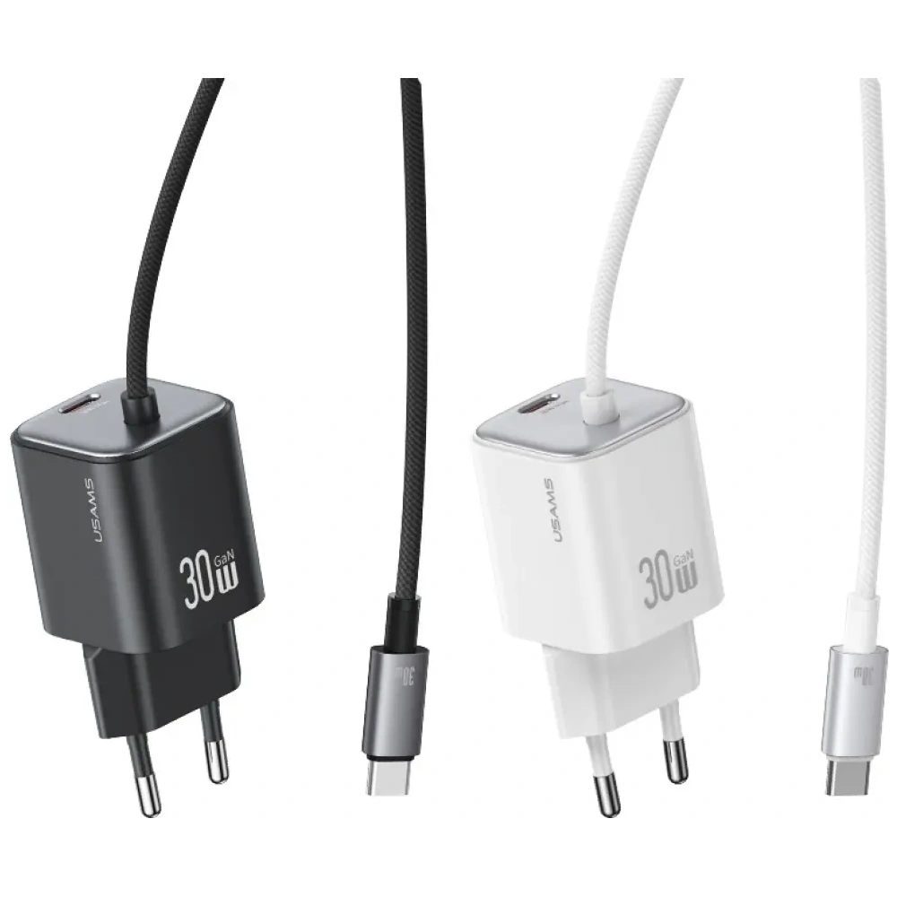 Wholesale USAMS JC Series CC264 30W GaN Mini Fast Charge 2xUSB-C White Wall Charger - USA1272 - {ean13} - Hurt