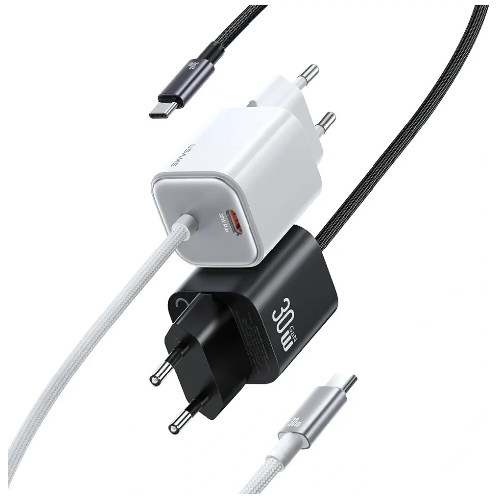 Wholesale USAMS JC Series CC264 30W GaN Mini Fast Charge 2xUSB-C White Wall Charger - USA1272 - {ean13} - Hurt