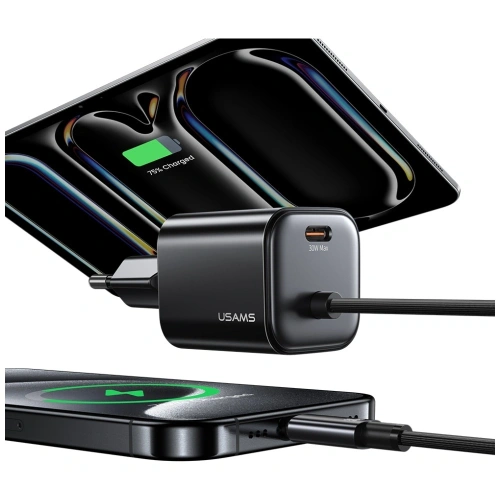 Ładowarka sieciowa USAMS JC Series CC264 30W GaN Mini Fast Charge 2xUSB-C biały