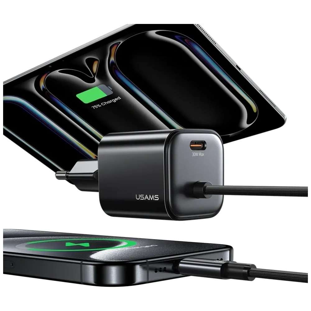 Wholesale USAMS JC Series CC264 30W GaN Mini Fast Charge 2xUSB-C White Wall Charger - USA1272 - {ean13} - Hurt
