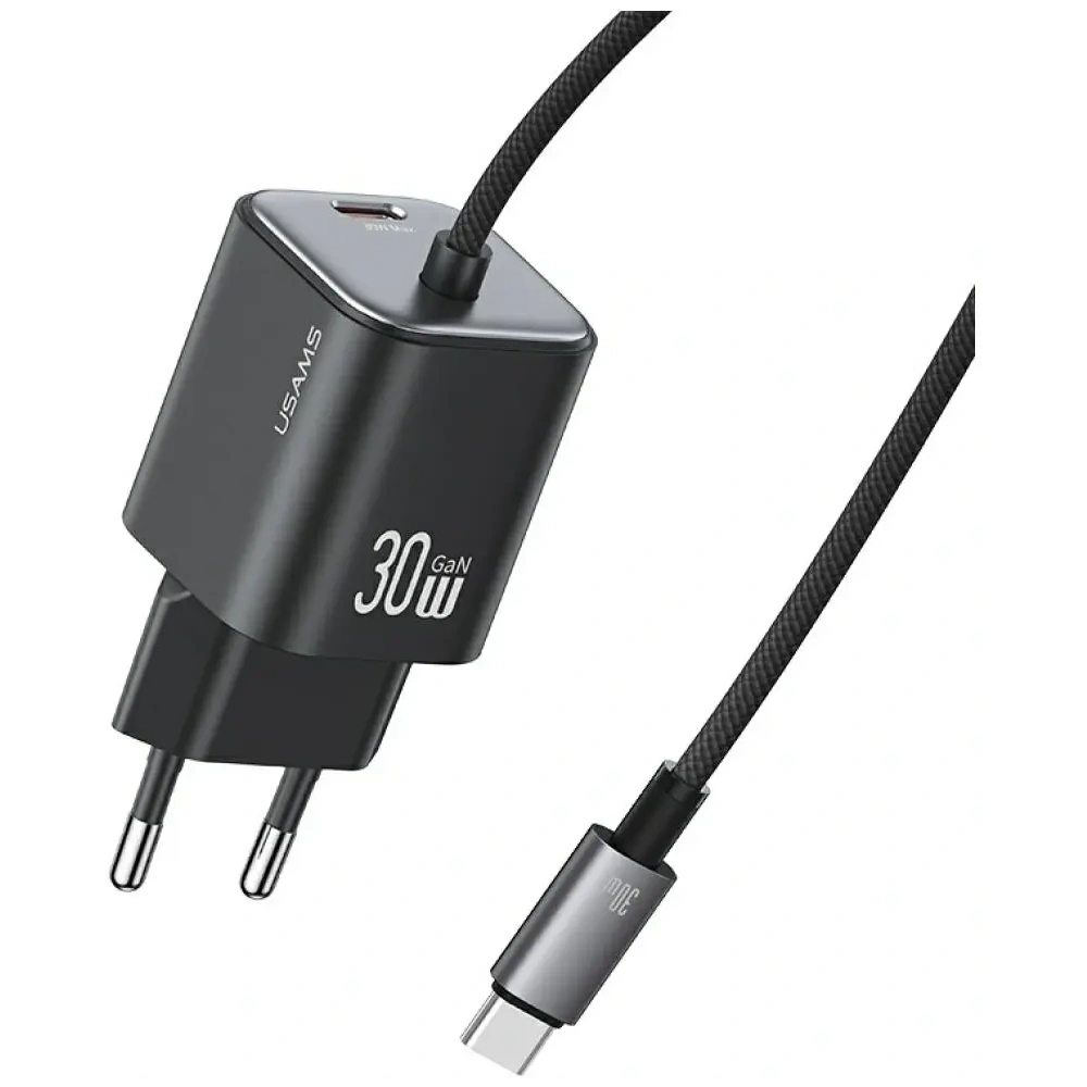 Hurtownia GSM - Încărcător rapid mini USAMS JC Series CC264 30W GaN 2xUSB-C negru - USA1273 - {ean13} - Hurt