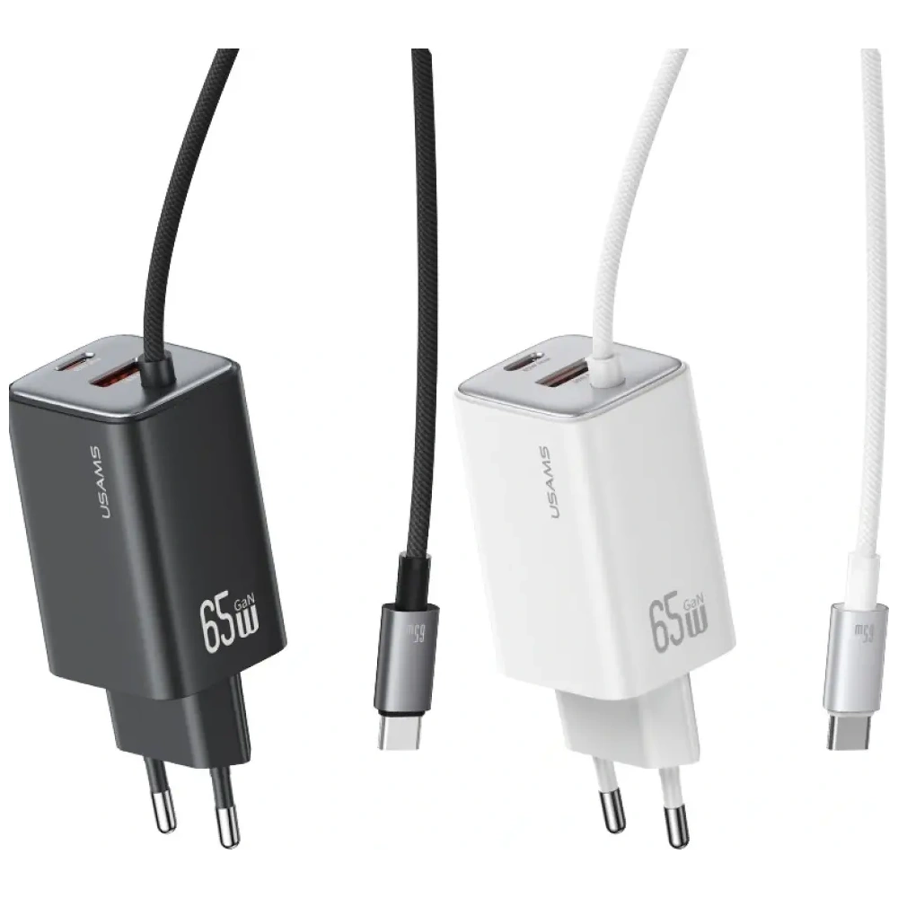 Hurtownia GSM - USAMS JC Sorozat CC266 65W GaN Gyors Töltő USB-A, 2xUSB-C fehér - USA1274 - {ean13} - Hurt