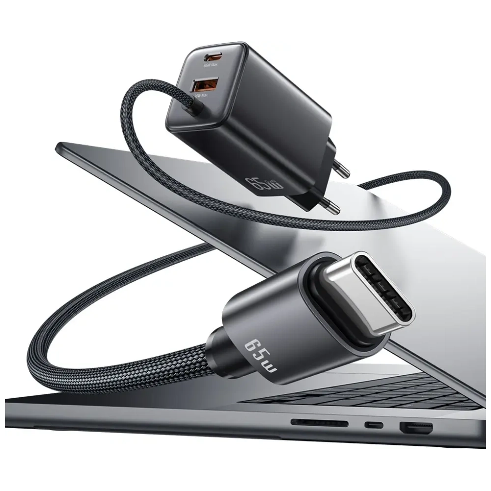 Wholesale USAMS JC Series CC266 65W GaN Fast Charger USB-A, 2xUSB-C white - USA1274 - {ean13} - Hurt