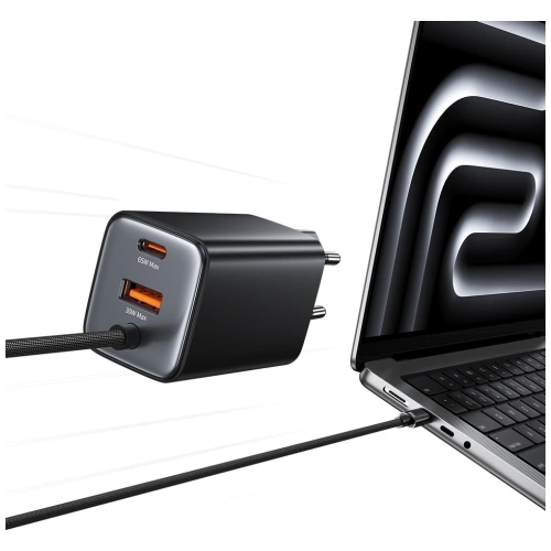 Ładowarka sieciowa USAMS JC Series CC266 65W GaN Fast Charger USB-A, 2xUSB-C biały