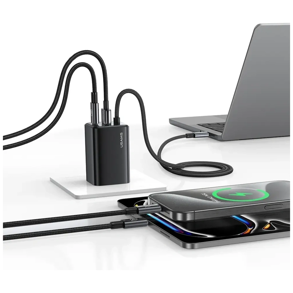 Hurtownia GSM - Încărcător rapid USAMS JC Series CC266 65W GaN USB-A, 2xUSB-C alb - USA1274 - {ean13} - Hurt