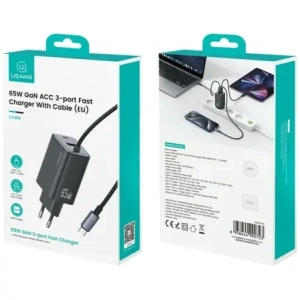 Hurtownia GSM - Încărcător rapid USAMS JC Series CC266 65W GaN USB-A, 2xUSB-C alb - USA1274 - {ean13} - Hurt
