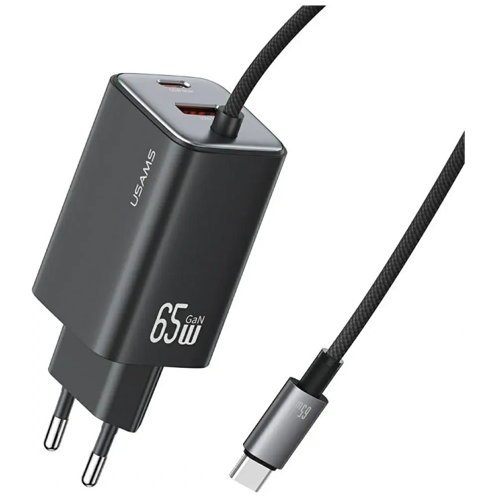 Hurtownia GSM - Încărcător rapid USAMS JC Series CC266 65W GaN USB-A, 2xUSB-C negru - USA1275 - {ean13} - Hurt