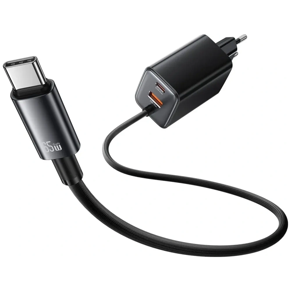 Hurtownia GSM - Încărcător rapid USAMS JC Series CC266 65W GaN USB-A, 2xUSB-C negru - USA1275 - {ean13} - Hurt