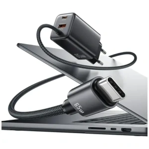 Hurtownia GSM - Încărcător rapid USAMS JC Series CC266 65W GaN USB-A, 2xUSB-C negru - USA1275 - {ean13} - Hurt