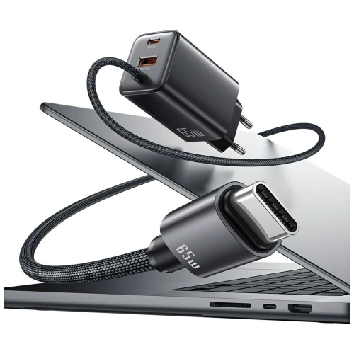 Ładowarka sieciowa USAMS JC Series CC266 65W GaN Fast Charger USB-A, 2xUSB-C czarny