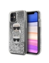Etui Karl Lagerfeld KLHCN61KCGLSL Apple iPhone 11 Hardcase silber/glitzernd Karl&Choupette