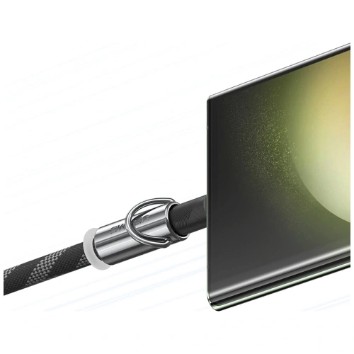 Smycz do telefonu z kablem do ładowania USB-C / USB-C USAMS SJ745 60W 1.2m czarny