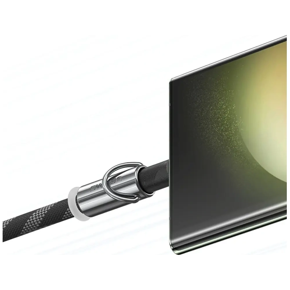 Wholesale USAMS SJ745 Phone lanyard with USB-C / USB-C charging cable 60W 1.2m black - USA1276 - {ean13} - Hurt