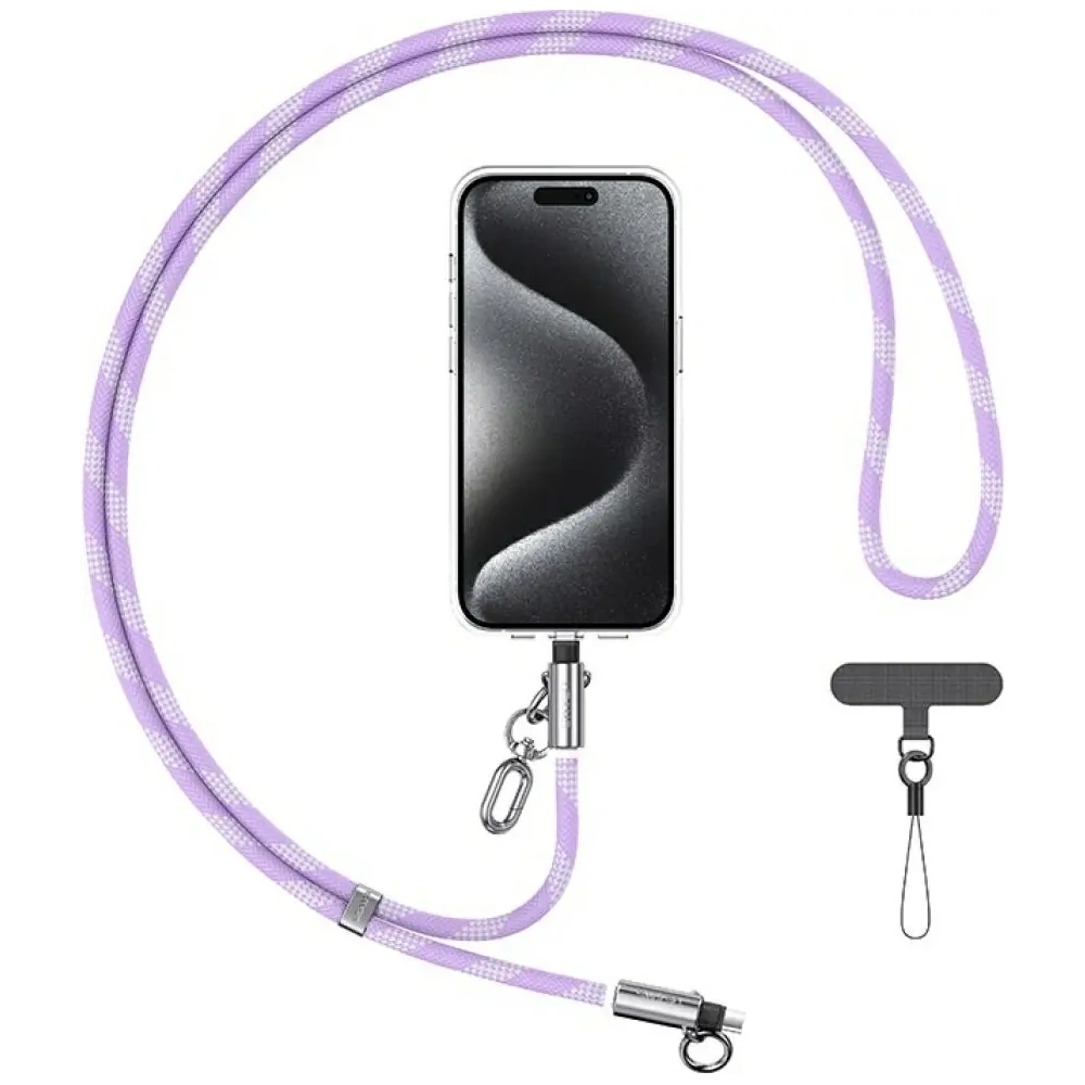 Wholesale USAMS SJ746 Phone lanyard with USB-C / Lightning charging cable 30W 1.2m purple - USA1282 - {ean13} - Hurt