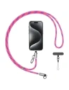 USAMS SJ746 Phone lanyard with USB-C / Lightning charging cable 30W 1.2m pink