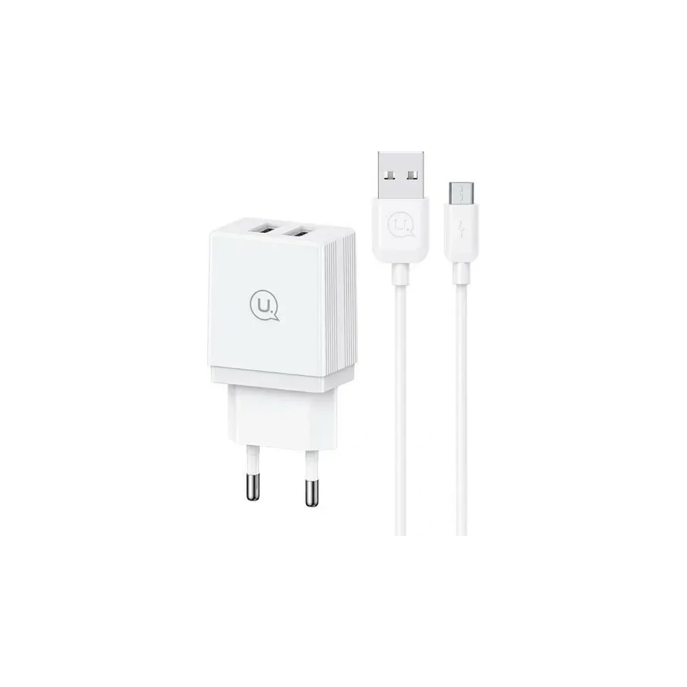 Hurtownia GSM - Ładowarka Sieciowa USAMS 2xUSB-A + kabel Micro/USB-A Fast Charging biała HC HCXLTZ02 - USA1286 - {ean13} - Hurt