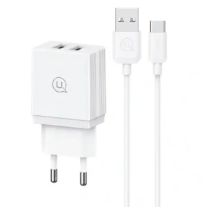 Hurtownia GSM - Ładowarka Sieciowa USAMS 2xUSB-A + kabel USB-C/USB-A Fast Charging biała HC HCXLTZ03 - USA1287 - {ean13} - Hurt