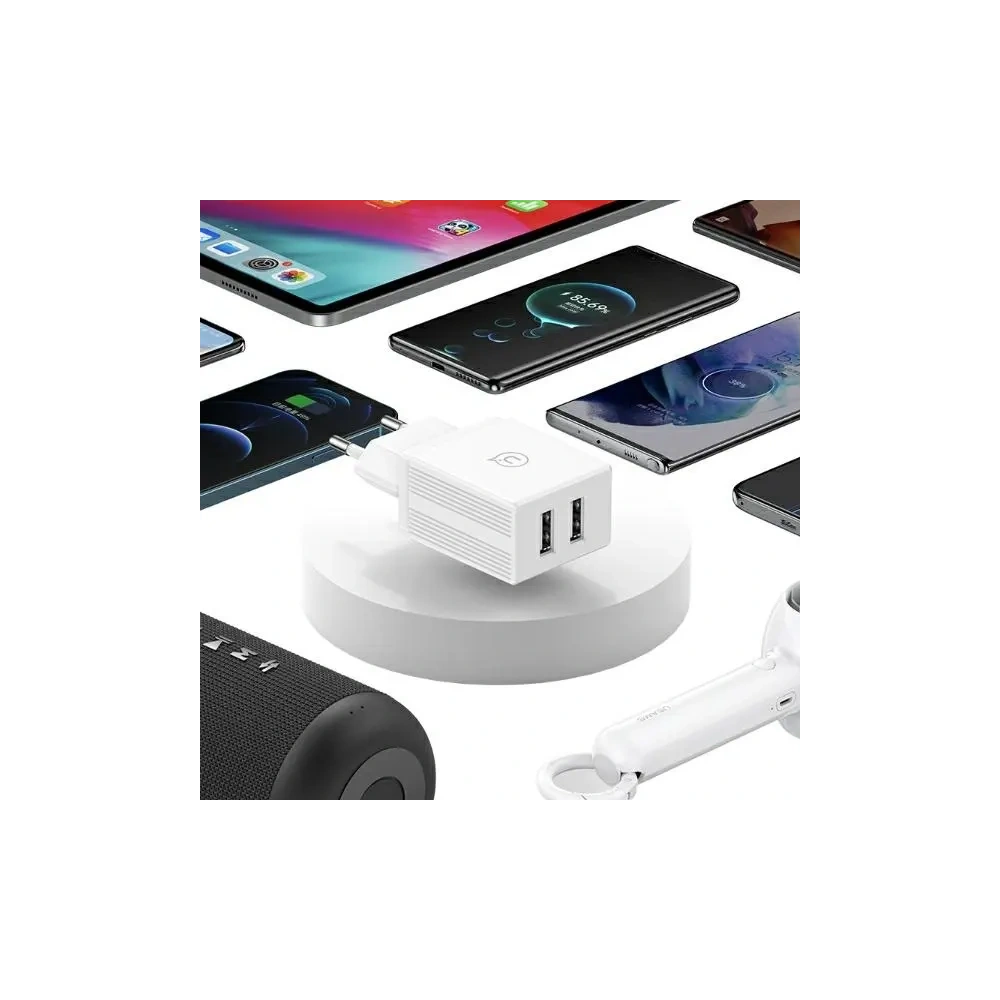Hurtownia GSM - Ładowarka Sieciowa USAMS 2xUSB-A + kabel USB-C/USB-A Fast Charging biała HC HCXLTZ03 - USA1287 - {ean13} - Hurt