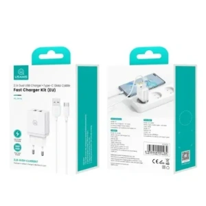 Hurtownia GSM - Ładowarka Sieciowa USAMS 2xUSB-A + kabel USB-C/USB-A Fast Charging biała HC HCXLTZ03 - USA1287 - {ean13} - Hurt