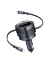 Baseus Enjoyment Max Car Charger with USB-C, Lightning Cables 60W Black