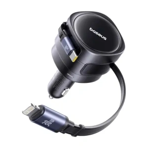 Wholesale Baseus Enjoyment Max Car Charger with USB-C, Lightning Cables 60W Black - BSU8968 - {ean13} - Hurt