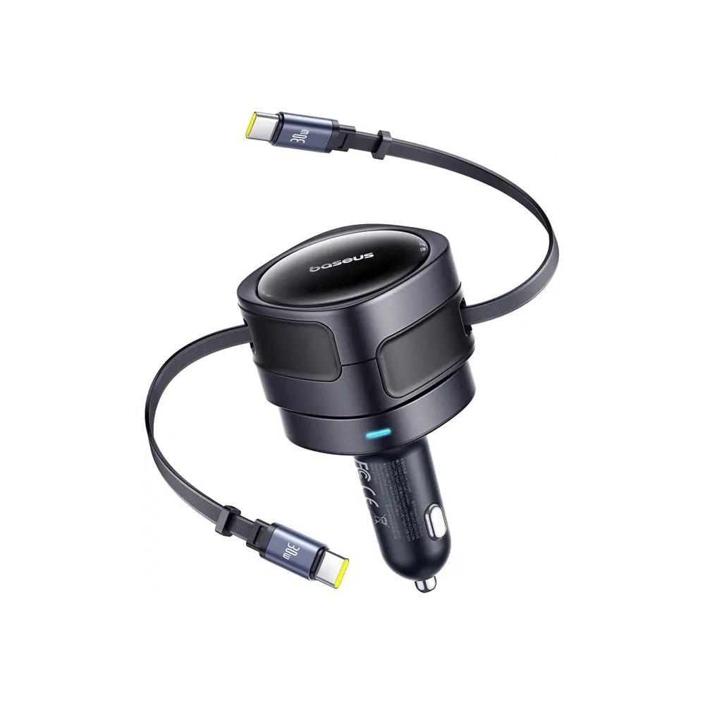 Wholesale Baseus Enjoyment Max Car Charger with 2xUSB-C Cables 60W Black - BSU8969 - {ean13} - Hurt