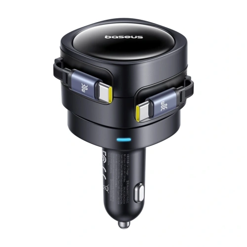 Ładowarka samochodowa Baseus Enjoyment Max z kablami 2xUSB-C 60W Czarny