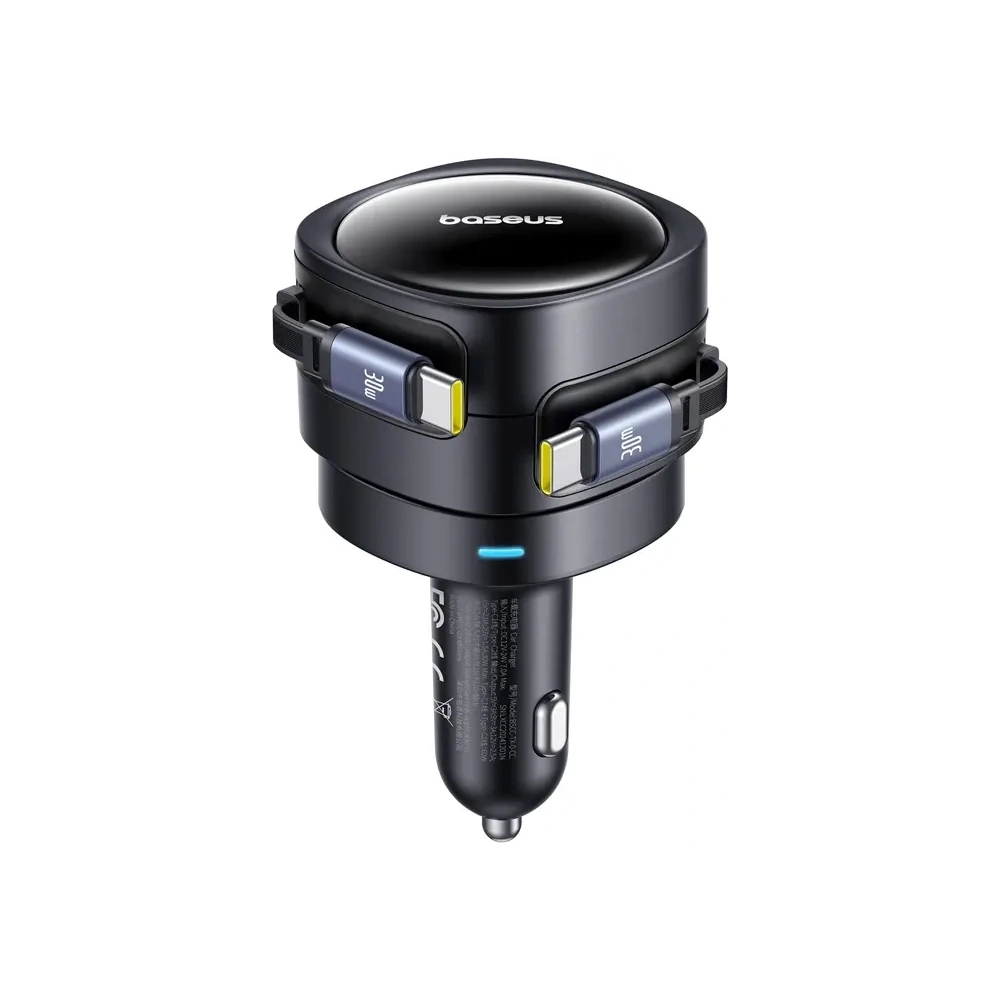 Wholesale Baseus Enjoyment Max Car Charger with 2xUSB-C Cables 60W Black - BSU8969 - {ean13} - Hurt